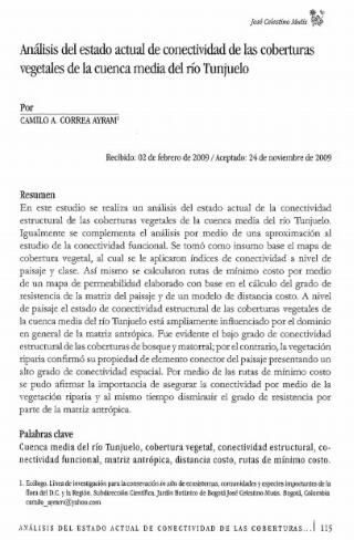 Portada artículo PA_No_19 Análisis del estado actual de conectividad de las coberturas vegetales de la cuenca media del río Tunjuelo