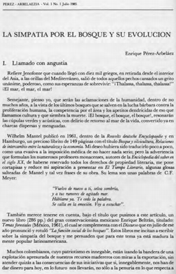 Portada artículo PA_No_1_1985_LaSimpatia-del-bosque_E.PerezA