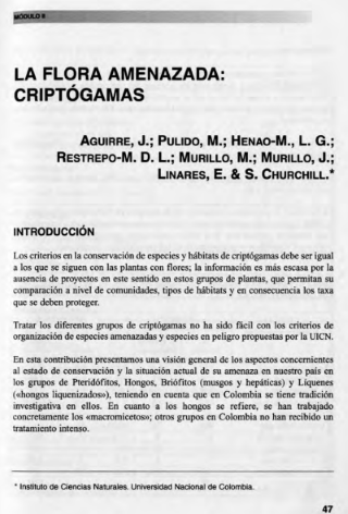 Portada artículo PA_No_11_2000 La flora amenazada: criptógamas